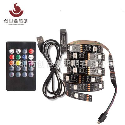 现货 5050USB灯带 30灯黑板音乐遥控TV电视 RGB七彩背景墙 电脑灯|ms