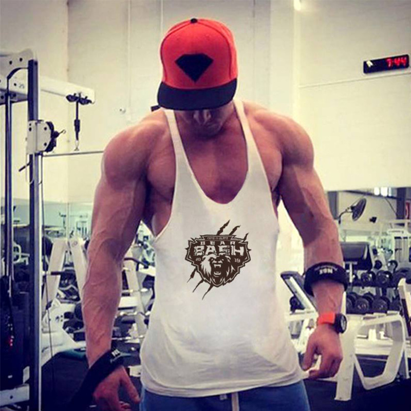 2019歐美Ebay爆款跨境肌肉男基礎健身健美運動訓背心棉質logo定制