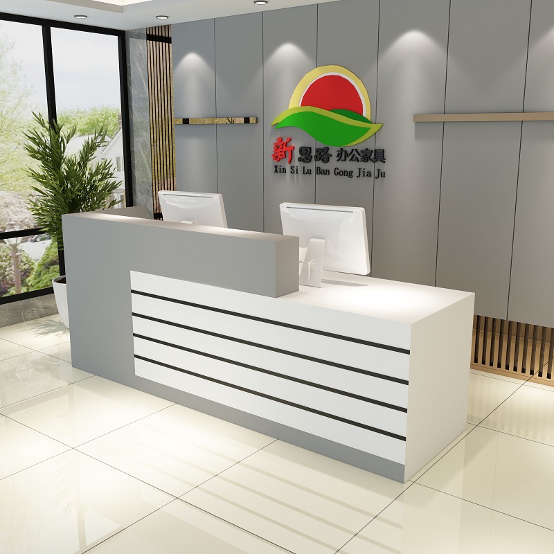 简约现代公司前台接待台公司前台桌办公桌接待台吧台迎宾台收银台