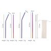 Metal straw stainless steel, set home use, milk tea, mixing stick, 6 pieces