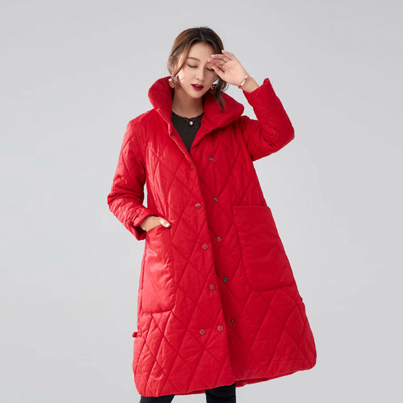 2019 Adidas classic High collar thickening Outstanding Patch pocket Ladies Winter cotton-padded clothes