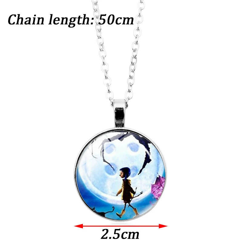 Набор серег и подвесок Ghost Mama Coraline Time Gem Necklace Silver Bracelet Earrings Jewelry Set Wholesale