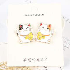 Money Cat Pin Cat Charm Cartoon Mini Accessory Instagram Trendy Brand Chinese New Year Gift Creative New Year Badge