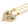 Cross -border European and American popular Big Little good sisters love inlaid diamond two -petal stitching necklace assembly