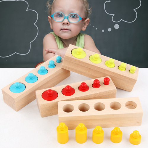 Montessori Montessori teaching aids children's early education educational enlightenment color socket cylinder family version
