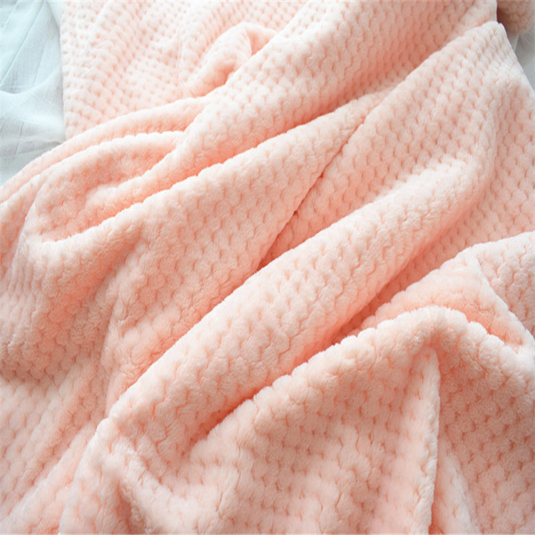 Factory Direct Supply of Single-Sided Pure Color Flannel Pineapple Grids Super Soft Beibei Velvet Fabric Wholesale