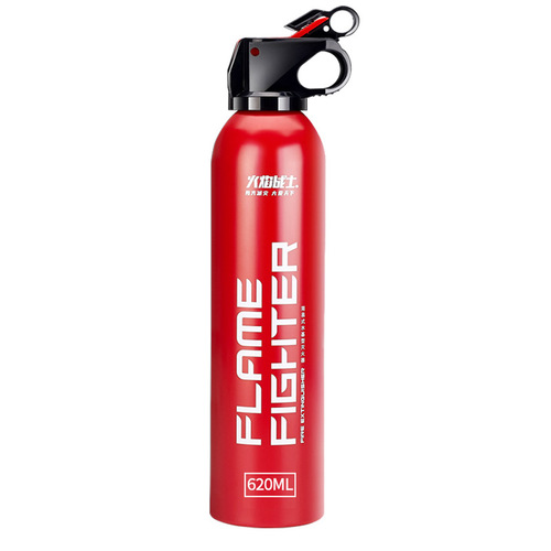 Flame Warrior vehicle-mounted fire extinguisher, dual-purpose fire extinguisher for car and home, 3C national standard 620ML water-based color box with rack