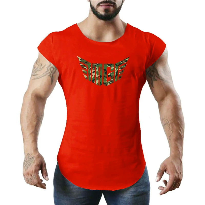 Camouflage cotton sports thin vest for gym for training sleevless