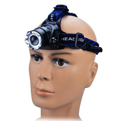 Cross-border best-selling head-mounted sensory LED headlamp with USB charging and zoom function T6 strong light outdoor fishing night fishing headlamp