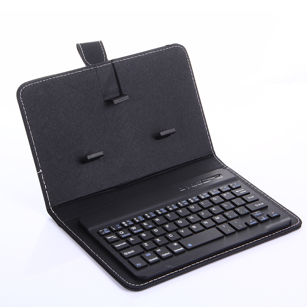 Caja de cuero del teclado de Bluetooth del teléfono móvil caja protectora del teclado inalámbrico tres-sistema dos-en-una caja del teléfono móvil IPADHW Bluetooth conveniente