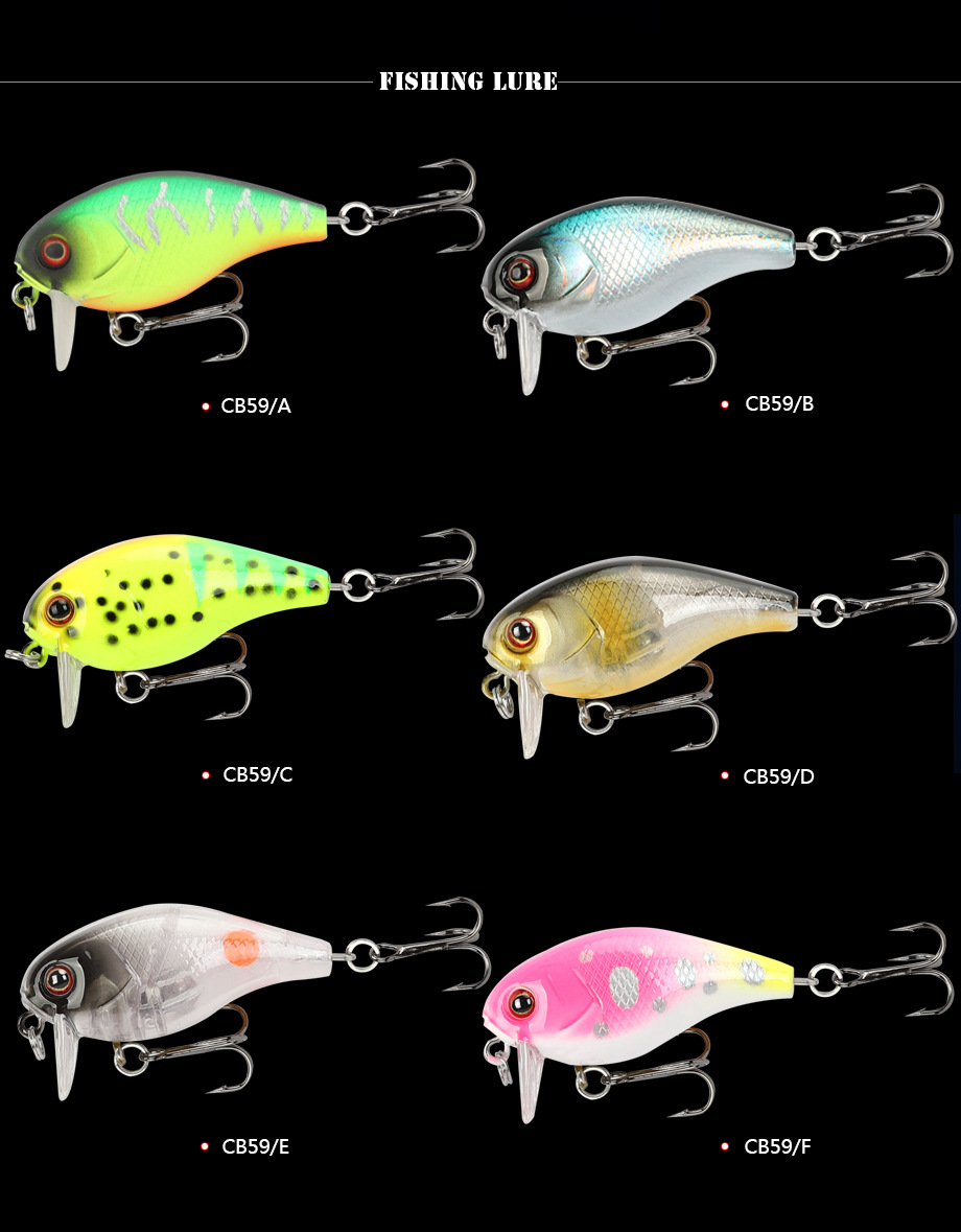 Shallow Diving Wake Bait 38mm 4.6g hard baits bass trout Fresh Water Fishing Lure