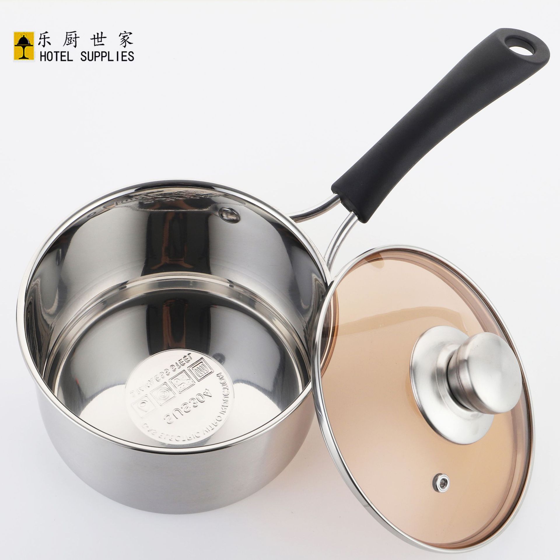 304不锈钢汤锅加厚复底电磁炉通用汤煲锅礼品单柄小奶锅|ms