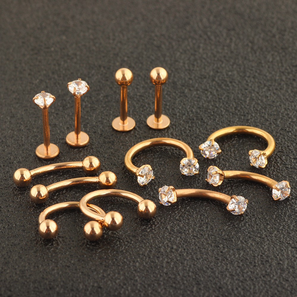 16G labret stud size and finish detail