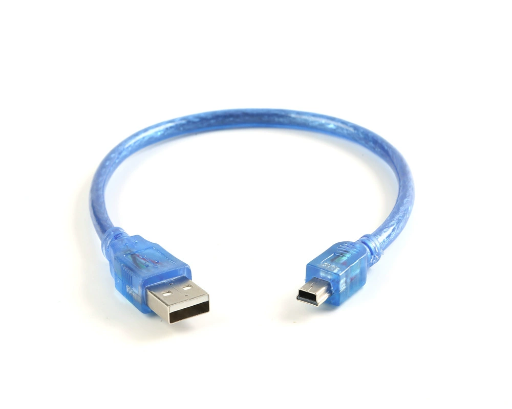 Фабричная прямая продажа чистой меди прозрачная синяя USB автомобильная линия 0.3 метра USB удлинитель печать 5PT порт до