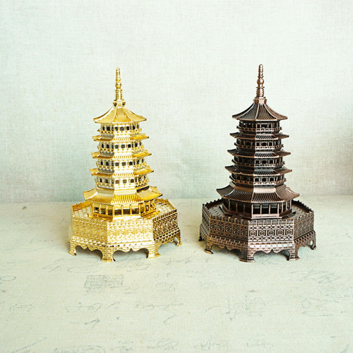 Hangzhou Tourist Souvenirs Alloy Leifeng Pagoda Model New White Snake Legend Classic Model Leifeng Pagoda