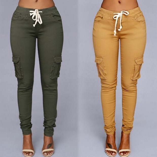 2019Fashion elastic trousers jeans women...