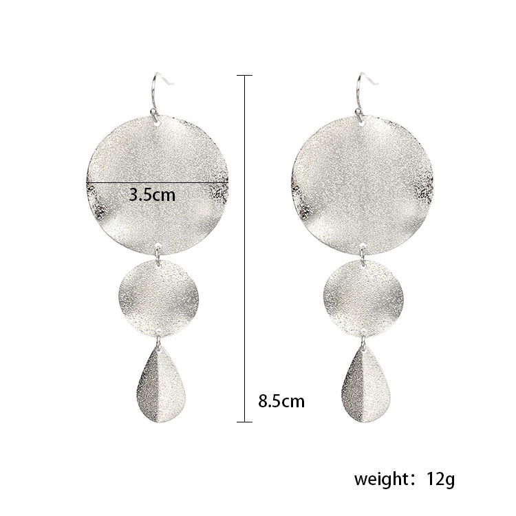12g Weight Earrings Classification Travel, Birthday, Festival Occasion Women'S Gender Vintage Style Style Gold, Silver Color Exaggerated Circle Trendy Simple Korean Wild Earrings 15