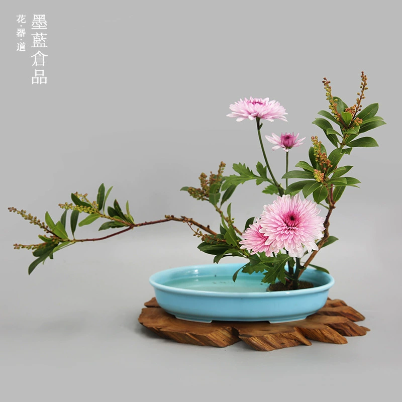 Сяо Юань Лю Чи Фан Обучение Цветочный Сосуд Маленький Суд Цветок Дзен Организовать Сосуд Японский Стиль Цветочный Узор Керамическая Цветочная Тарелка Форма Цветочный Горшок