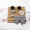 Fashionable children's soft nylon elastic headband with bow, set, hair accessory suitable for photo sessions, flowered