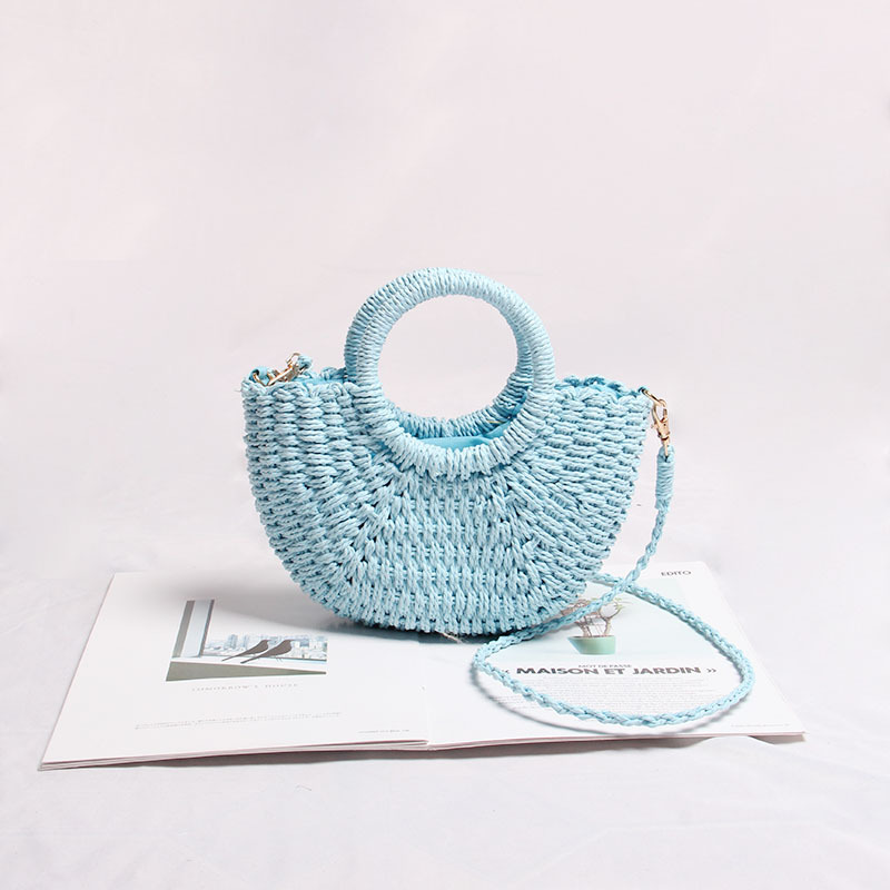 Mujeres Primavera Verano Sorbete Playa Bolsa De Hombro Bolso Bolsa De Paja display picture 5