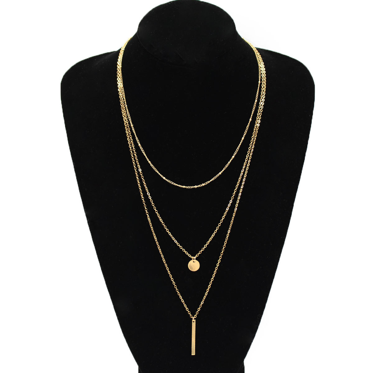 Simple Style Water Droplets Alloy Layered Plating Necklace display picture 1