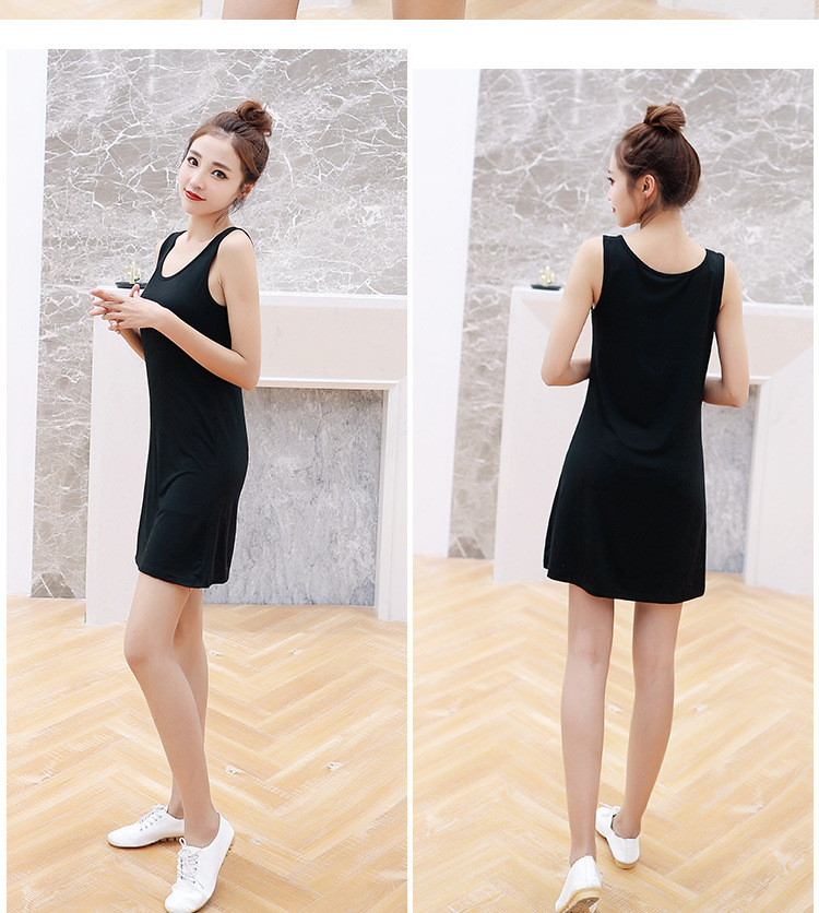 Women's Tank Dress Casual U Neck Backless Sleeveless Solid Color Knee-length Midi Dress Above Knee Home Daily display picture 1