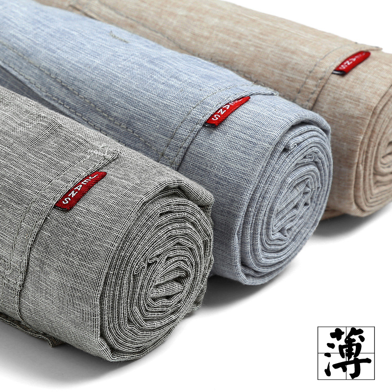 summer Ultra-thin models ventilation Casual pants Self cultivation Straight Linen pants men's wear Versatile man trousers wholesale