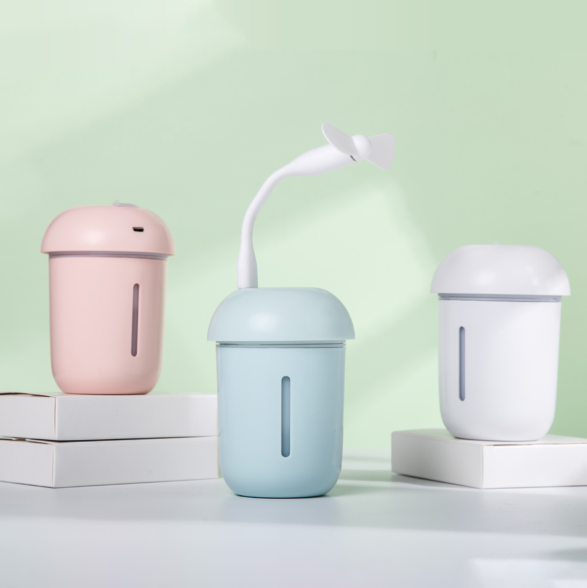 new pattern charge household Air cleaner multi-function Water meter Fan Nightlight Triple Mushroom humidifier