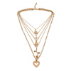 Retro necklace, accessory heart-shaped, European style