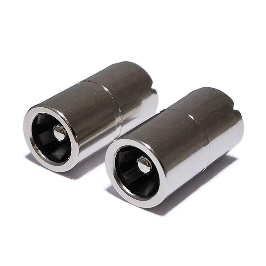 5.5*2.1母座 外徑8.0總長17.5 電鍍光亮普通沖管