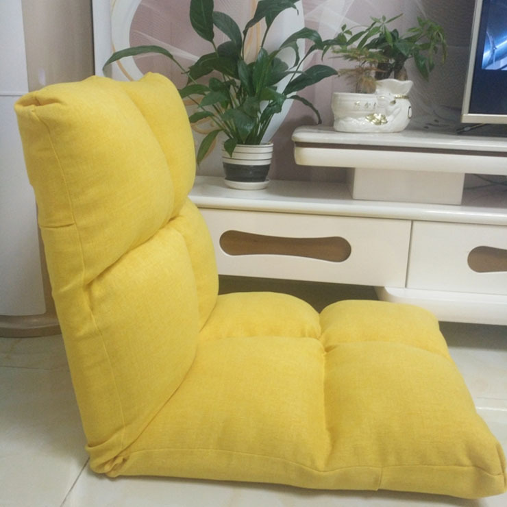 亚麻加厚榻榻米坐垫椅子迷你休闲折叠单人沙发椅电脑椅哺乳护腰|ms