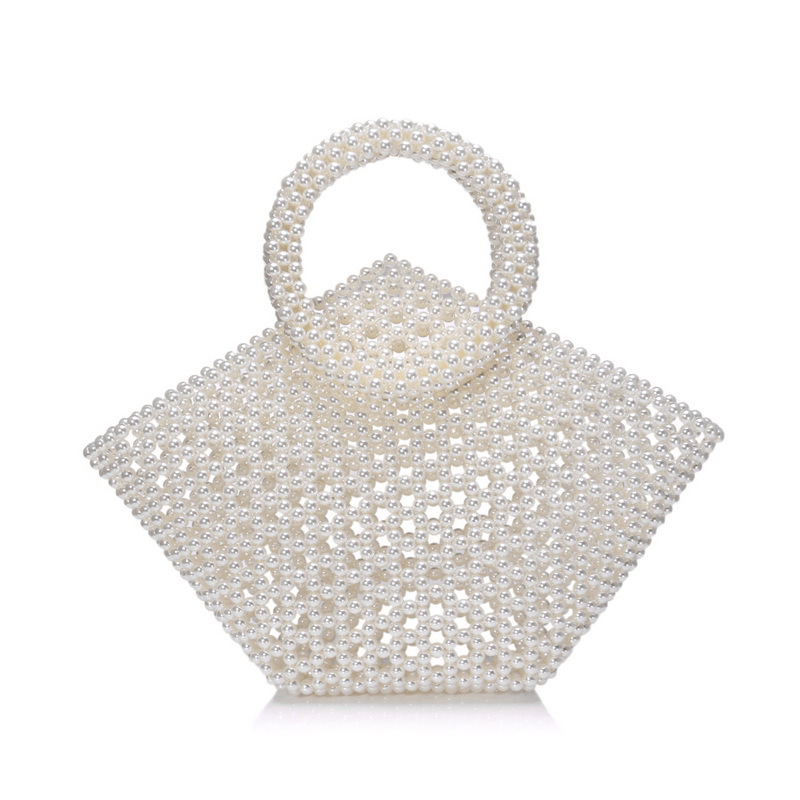 New Pearl Bag Messenger Woven Bag Handmade Handbag Wholesale Nihaojewelry display picture 1