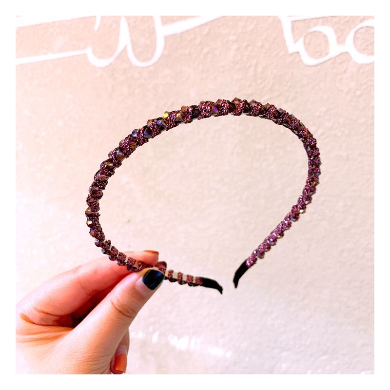 110g Weight Headwear Classification Festival Occasion Geometric Pattern Women'S Gender Retro Style Dark Blue, Pink, Purple, Green, Blue, Black Color Retro Rhinestone Crystal Fashion Headband 13