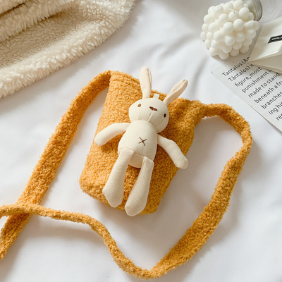 儿童卡通毛绒小包包女孩单肩包可爱公主兔子包时尚洋气女童斜挎包|ms