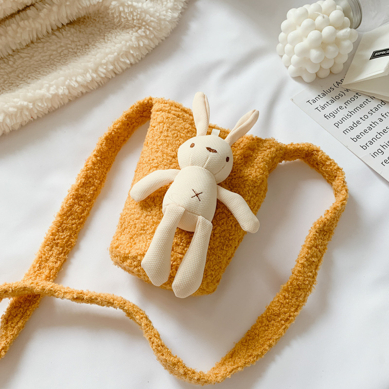 儿童卡通毛绒小包包女孩单肩包可爱公主兔子包时尚洋气女童斜挎包|ms