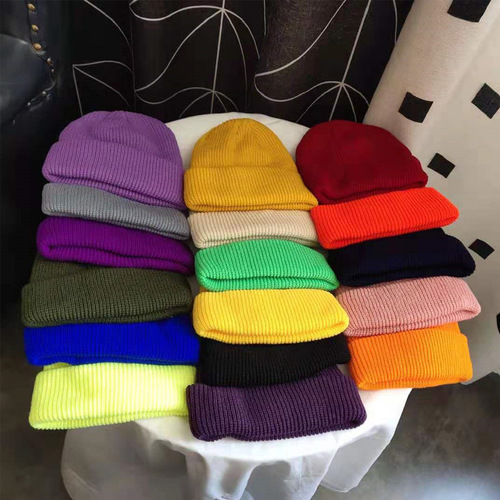 Autumn hat short hooligan hat men and women dome knitted woolen hat hip-hop student melon hat shopping hooligan cold hat