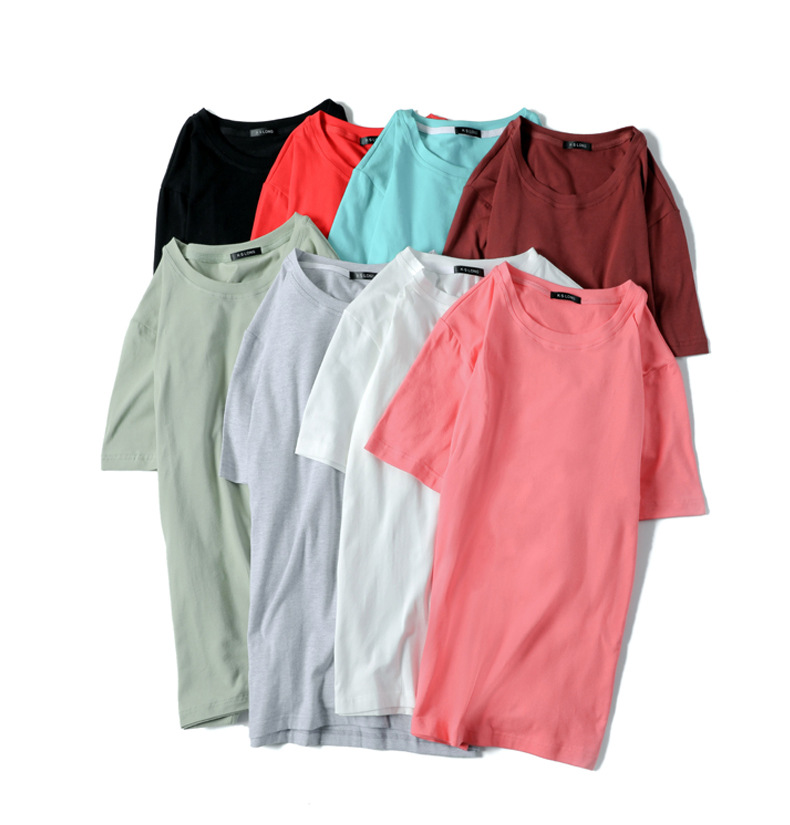 2019春夏季新品男士圓領純色半袖衣服日系休閑男短袖T恤logo定制