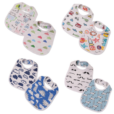Hua Yan series Two-sided pattern Saliva towel baby child Bibs baby Cartoon Burqa Bib