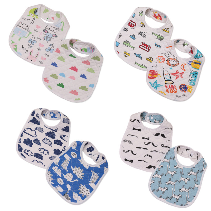 Hua Yan series Two-sided pattern Saliva towel baby child Bibs baby Cartoon Burqa Bib
