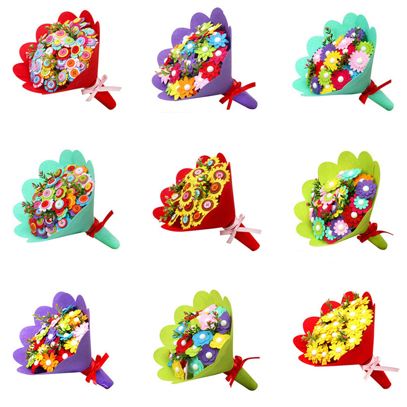 1 ramo adulto regalo Clavel ramo Corte libre no tejido hecho a mano DIY material creativo paquete