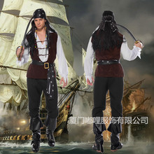 萬聖節狂歡COS表演出服骷髏標志海盜船員加勒比海盜服角色扮演服