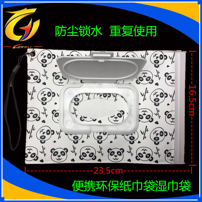 En stock suministro EVA bolsa de tejido húmedo ventana extracción tejido húmedo bolsa de embalaje con tapa necesidades diarias bolsa de embalaje