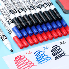 Whiteboard pen water-based erasable marker large capacity thick head black red and blue color writing display board pen stationery