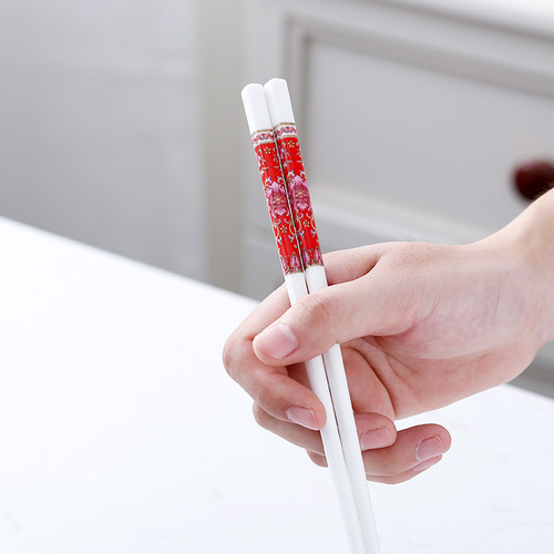 Wholesale Enamel Ceramic Chopsticks for Home Use, Gifting, High Temperature Resistant, Mold Proof Tableware Set of 5 or 10 Pairs
