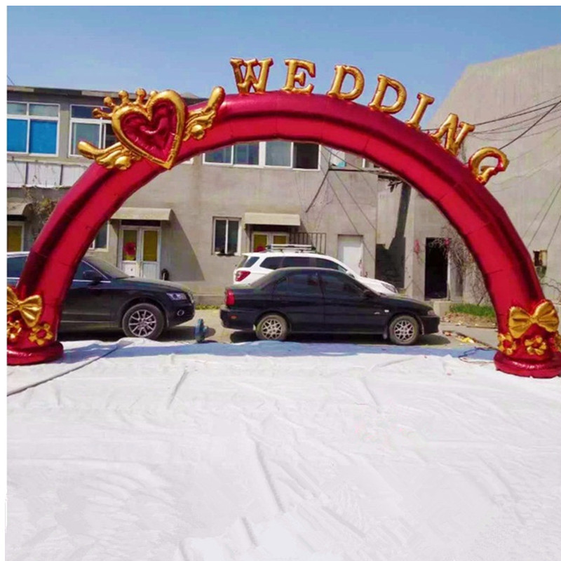 6米充气龙凤桃心门婚礼拱门广告拱门 婚庆拱门充气模型