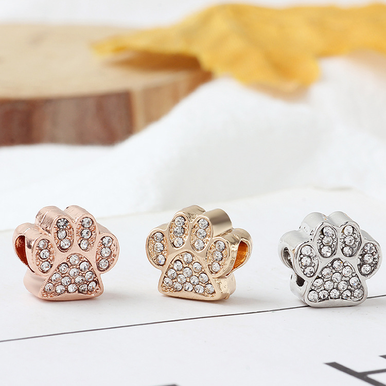 Cartoon Style Cute Paw Print Alloy Inlay Rhinestones Jewelry Accessories display picture 1