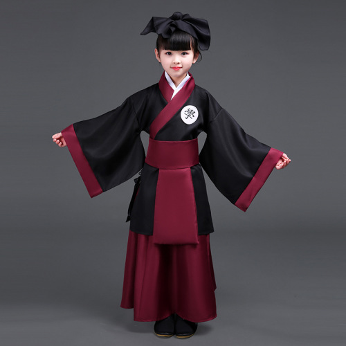 Dr Children boy girls hanfu cosplay confucius school performance costumes costume embedded di hanfu take traditional Chinese clothes