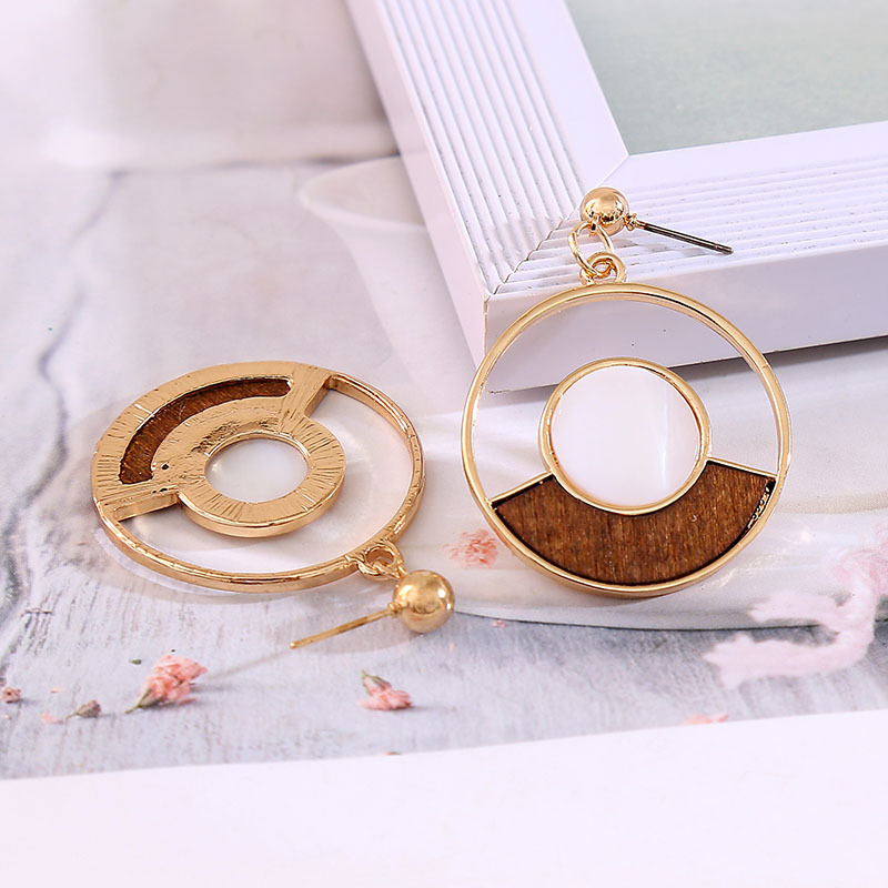 1 Pair Fashion Geometric Wood Handmade Women's Drop Earrings display picture 18