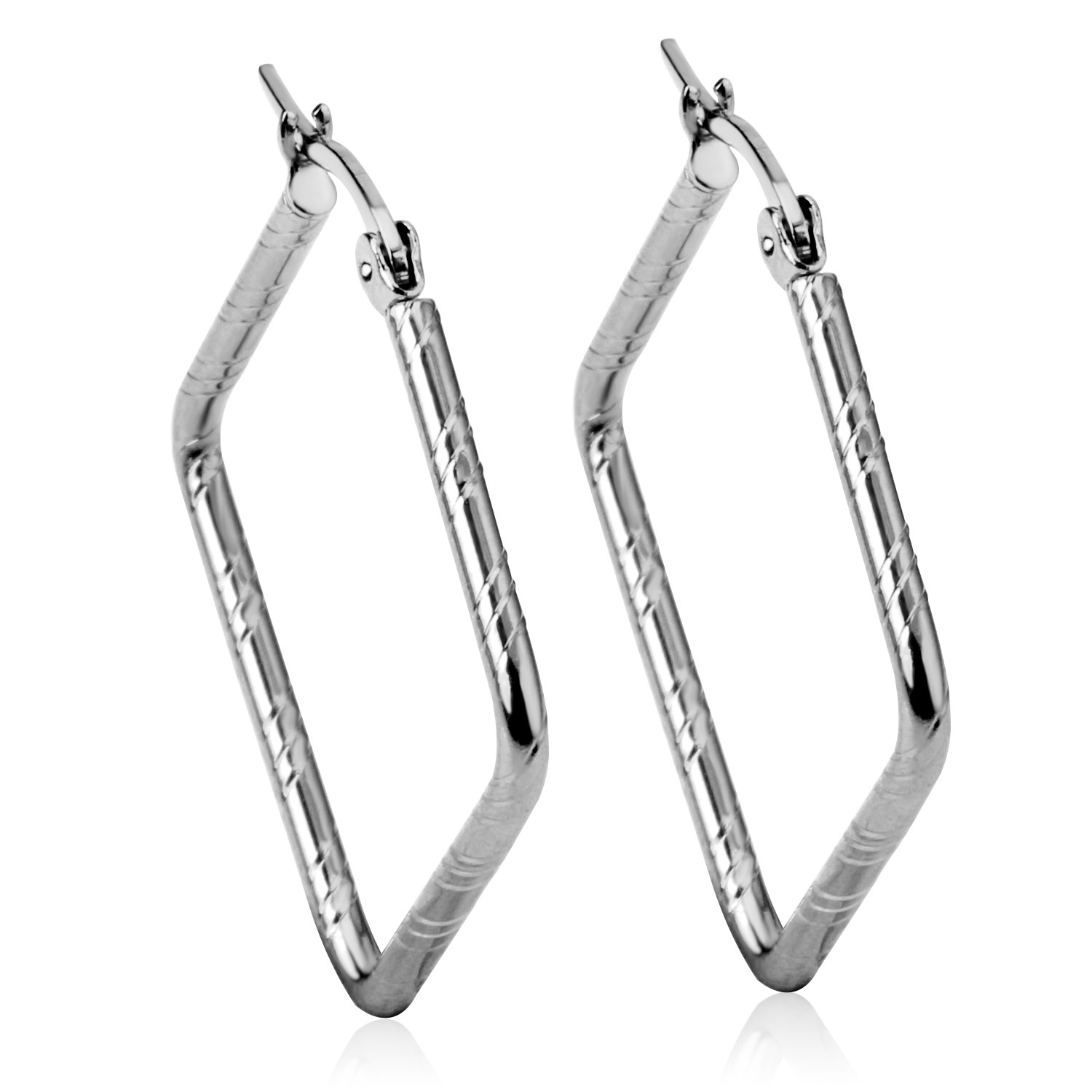 Simple Style Heart Shape Stainless Steel Plating Earrings 1 Pair