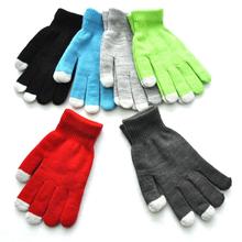 新款男女士冬季保暖針織毛絨 加絨手套 玩手機觸屏手套 可加LOGO